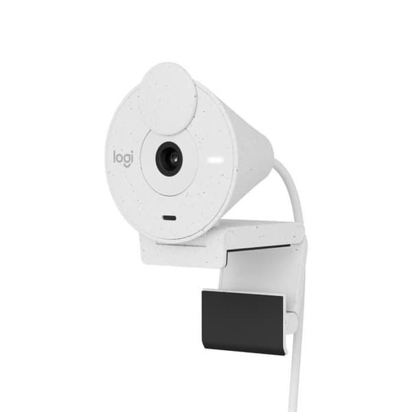 Logitech Brio 300 Full HD-webbkamera med konfidentialitet, mikrobrusreducering, USB-C - Broken White Vit