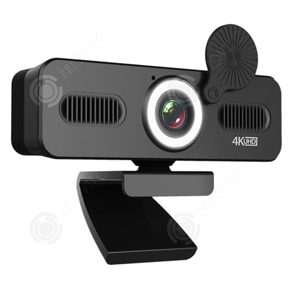 INN Webcam för PC 4k med extra ljus, inbyggd mikrofon, 360 graders rotation, streamingwebbkameror, webbkameror för streaming.