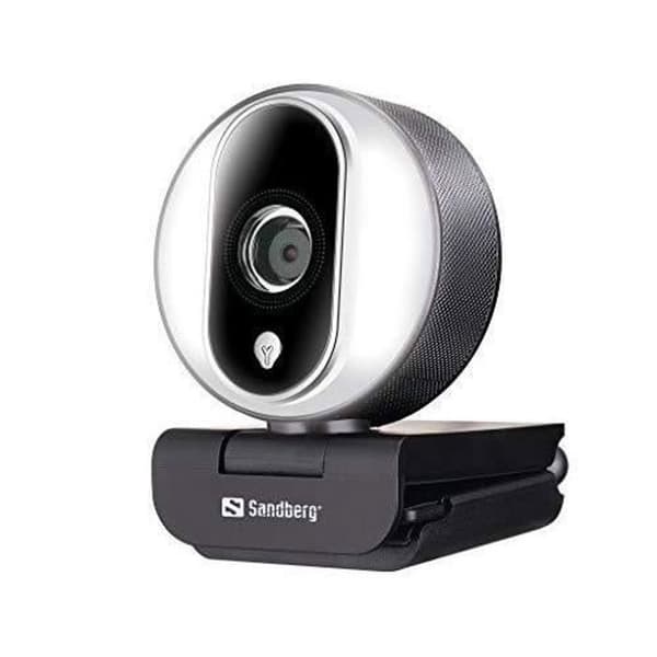 Webbkamera - Sandberg - Streamer USB Webcam Pro - 1920x1080 - Integrerad mikrofon - Automatisk justering Svart, Silver