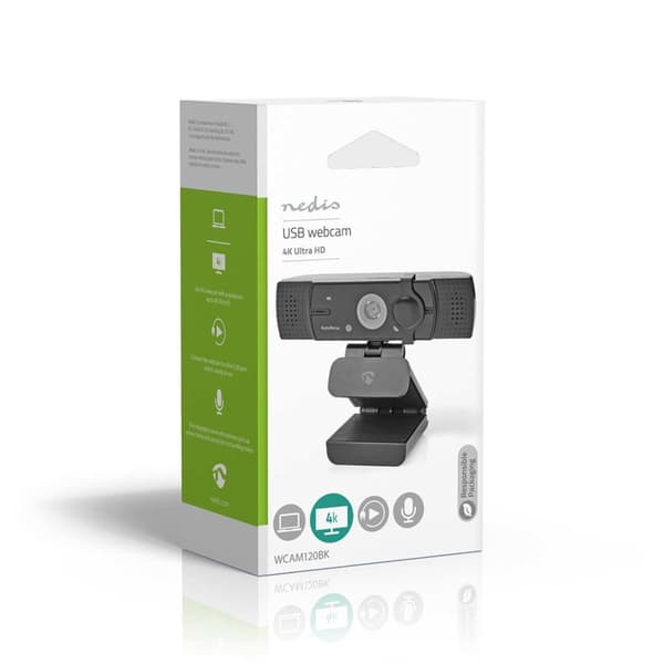 Nedis webcam Full HD 60fps / 4K 30fps sort