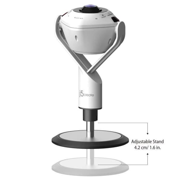 Webbkamera 360° - j5create - JVU368-N - HD - Ekoavstängning - Professionell högtalare