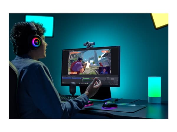 Razer Kiyo V2 X - Webbkamera - färg - 3,7 MP - 2560 x 1440 - ljud - USB 2.0 - MJPEG, YUY2