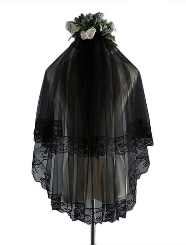 Två lager Klassisk Stil Brudslöjor Armbåge Slöjor med Broderad 55,12 tum (140 cm) Tyll #8808374