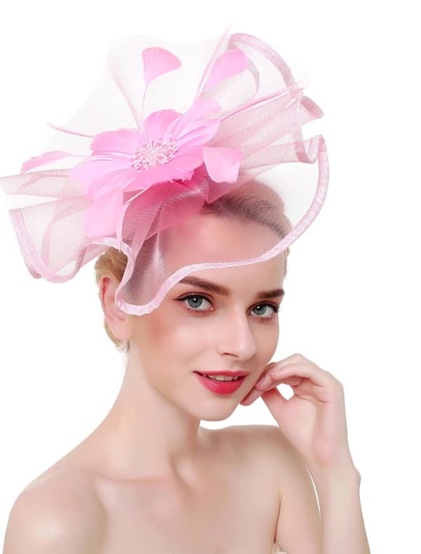 Vintagestil Elegant Organza / Polyester / Polyamid fascinators / hattar / Huvudbonader med Fjäder / Applikationsbroderi / Kombination 1 st. Fest / aft