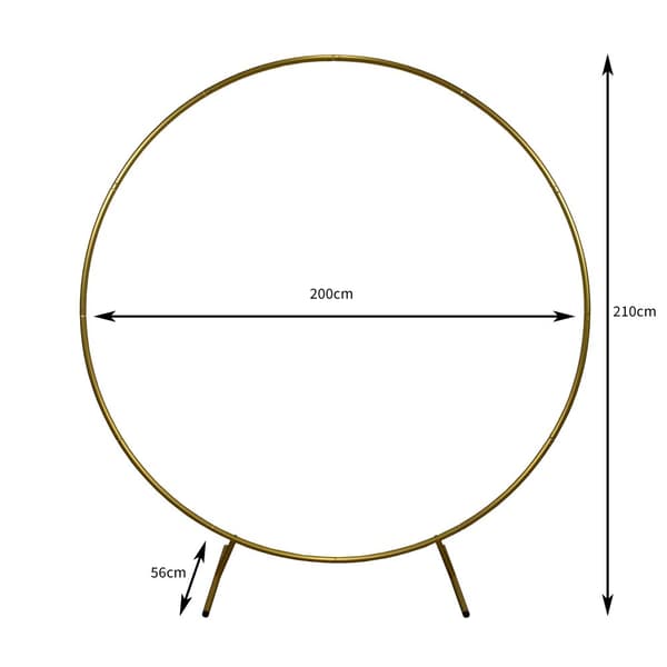 Bröllopsbåge-Rund-Guld 200cm Festdekoration Ballongbåge | MonsterShop