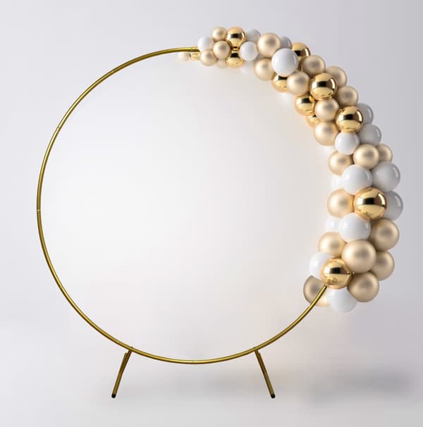 Bröllopsbåge-Rund-Guld 200cm Festdekoration Ballongbåge | MonsterShop