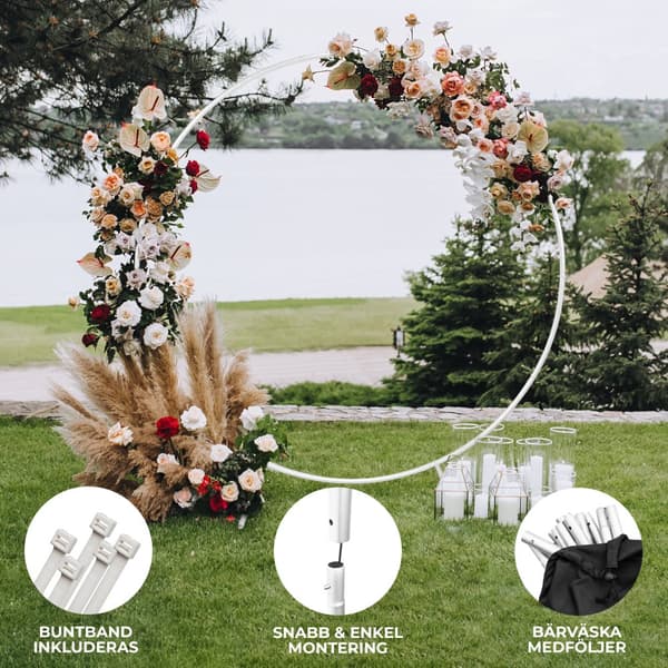 Bryllupsbue-Rund - Hvid 200cm Festdekoration | MonsterShop