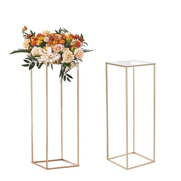 Bryllupsblomsterstand, Elegant Akryl Design, Nem Samling,2 stk akryl søjle, 80 cm højde 2pcs Acrylic Frame 80cm Height