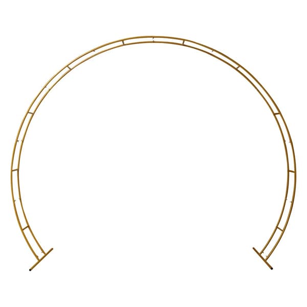 Rund Metal Bryllupsbue, Robust Kulstofstål, Fritstående Design,Guld, 2.70x2.30m