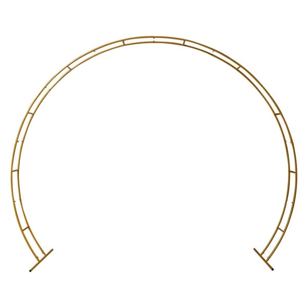 Rund Metal Bryllupsbue, Robust Kulstofstål, Fritstående Design,Guld, 2.70x2.30m
