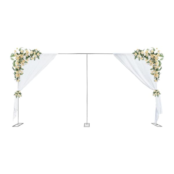 Bryllupsbaggrundsstativ, galvaniseret jern, fritstående design,Sølv, XXL