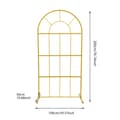 Miniatyrbillede 2 af 4: Guld Metal Bryllupsbue, Robust Jernramme, 78,74” Højde,39.37x78.74tommer