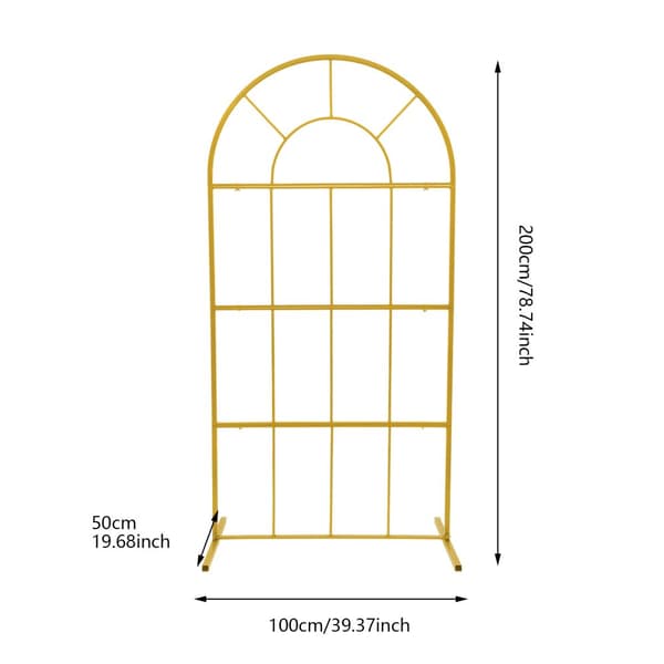 Guld Metal Bryllupsbue, Robust Jernramme, 78,74” Højde,39.37x78.74tommer