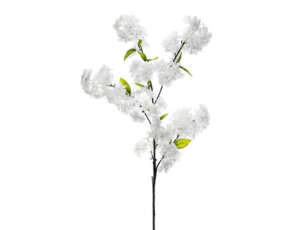 Kunstig blomst - Kirsebærblomst, 97 cm, hvid