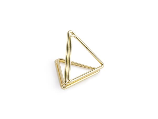 Placeringskortsställ Trianglar, guld, 2,3 cm (1 kartong / 50 förpackningar) (1 förpackning / 10 st.)
