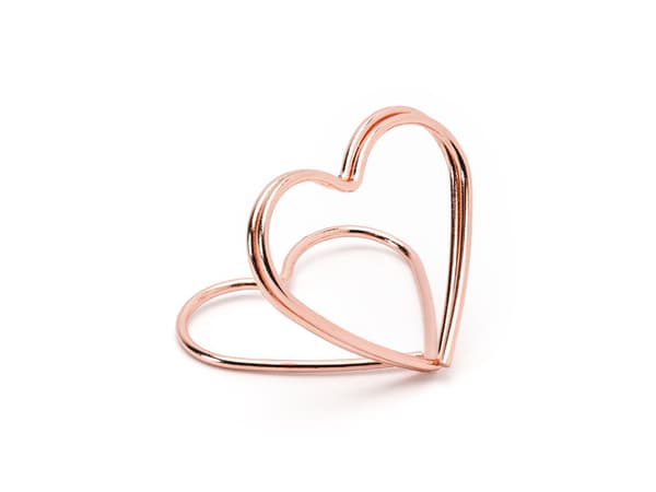 Placeringskortshållare med hjärtmönster, roséguld, 2,5 cm (1 förpackning / 10 st.)
