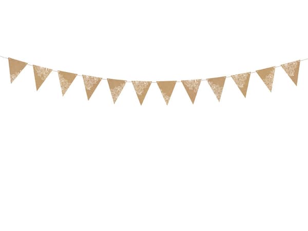 Flagguirlande, kraftpapir, 2,1 m