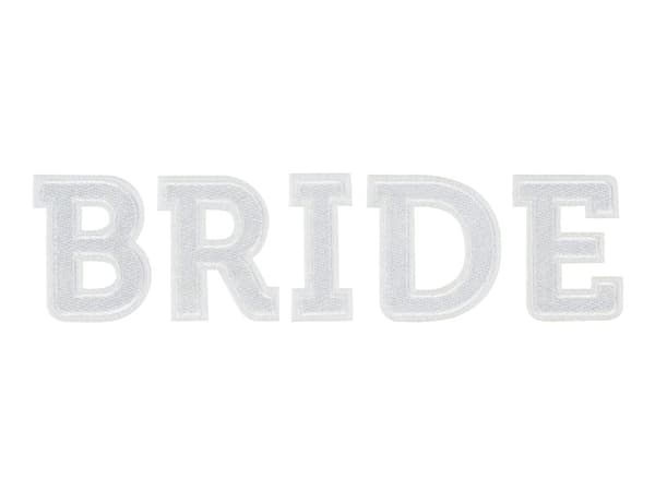 BRIDE strygemærke, hvid, 24x6 cm (1 æske / 48 stk.)
