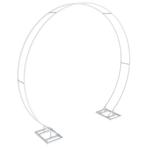 Rund Metal Bryllupsbue, Holdbar Jernkonstruktion, Alsidig til Begivenheder,XL, Hvid