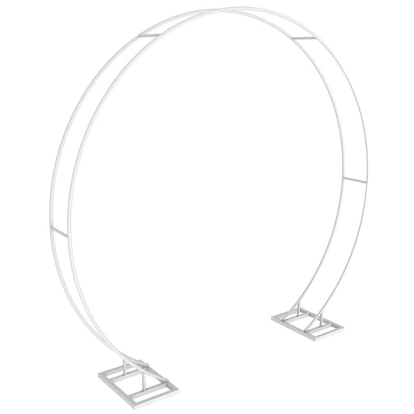 Rund Metal Bryllupsbue, Holdbar Jernkonstruktion, Alsidig til Begivenheder,XL, Hvid