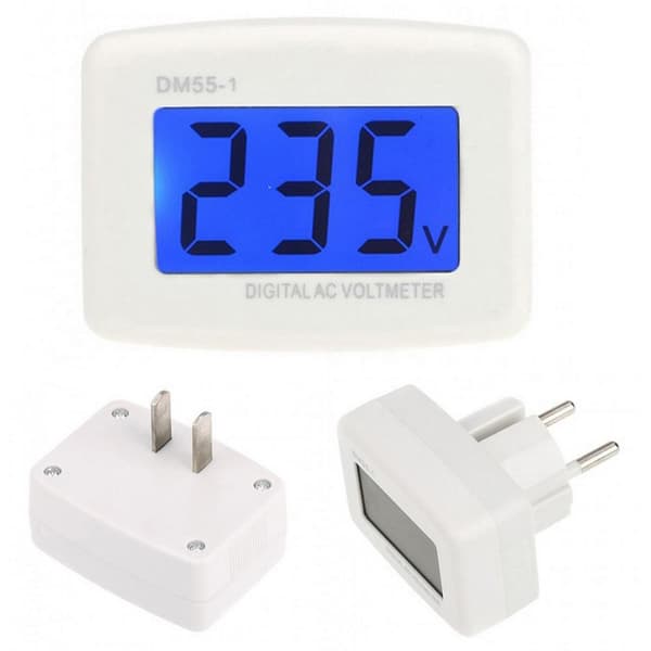 DM55-1 AC 80-300V spänningsmätare US EU Plug Volt Meter LCD Digital display Voltmeter Tester – EU Plug