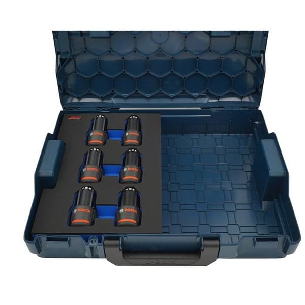 Aptex. Skuminsats som passar för 6x Bosch-batterier GBA 12V 2Ah-3Ah för halva L-Boxx 102 G4, 136 G4, LB4.