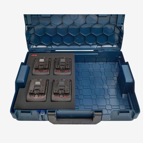 Aptex. Skuminsats passar för 4x Bosch batterier 18V ProCore 5.5Ah, 8.0Ah för halva L-Boxx 102 G4, 136 G4, LB4