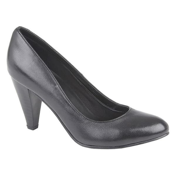 Mod Comfys Womens/Ladies Heel Plain Leather Court Shoes Black 4 UK