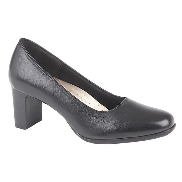 Mod Comfys Womens/Ladies Block Heel Leather Court Shoes
