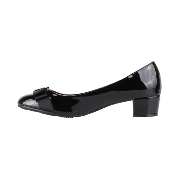Krisp Kvinnor/Ladies Bow Toe Low Heel Leather Court Shoe