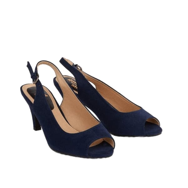 Good For The Sole Womens/Ladies Evelyn Peep Toe Wide Court Shoes Navy 4 UK