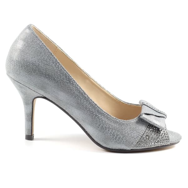 Lunar Womens/Ladies Mira Diamante Peep Toe Court Shoes