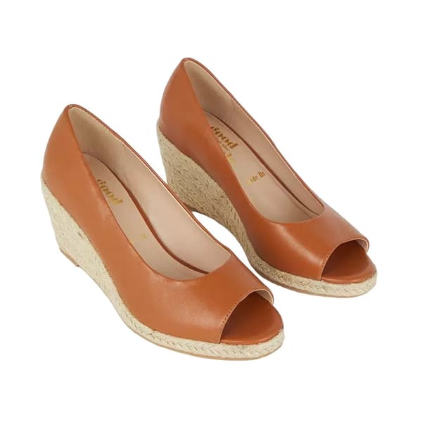 Good For The Sole Womens/Ladies Heather Peep Toe Wide Wedges Tan 7 UK