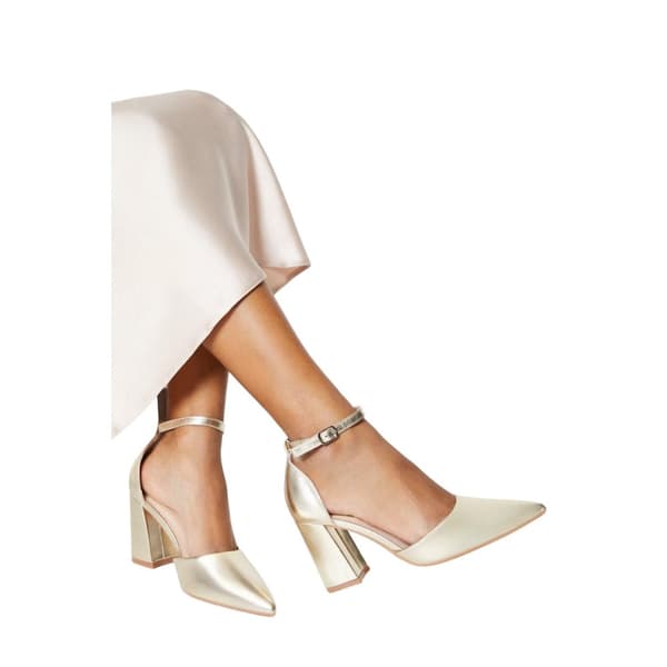 Dorothy Perkins Womens/Ladies Blanche Pointed Ankle Strap High Block Heel Court Shoes