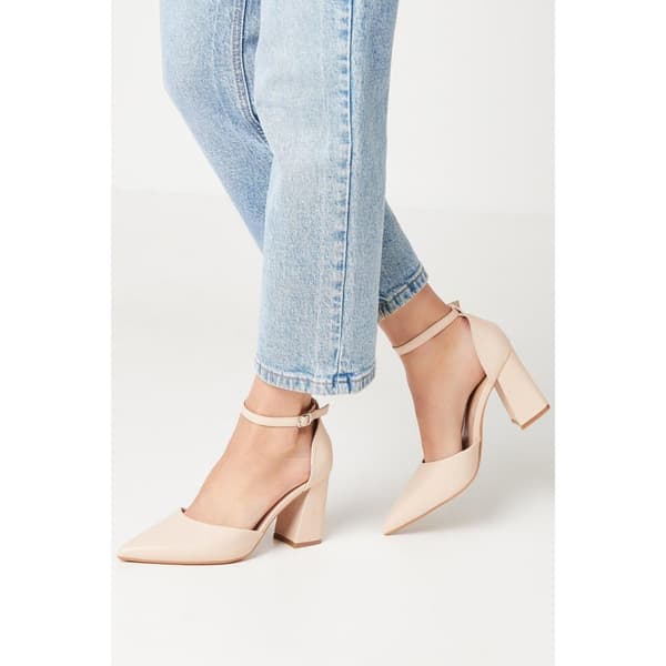 Dorothy Perkins Womens/Ladies Blanche Pointed Ankle Strap High Block Heel Court Shoes