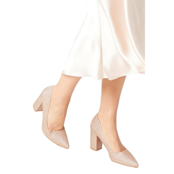 Dorothy Perkins Womens/Ladies Blakely Glitter Pointed High Block Heel Court Shoes