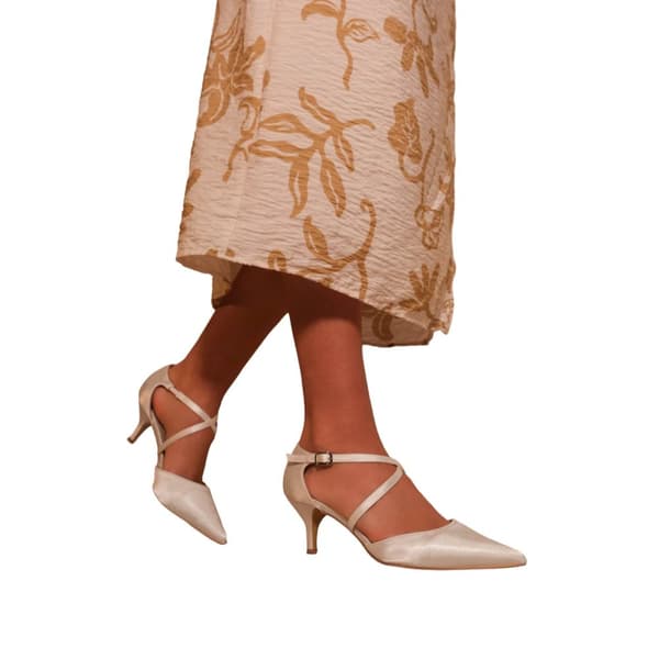 Where's That From Womens/Ladies Kennedi Satin Crossover Strap Kitten Heel Shoes