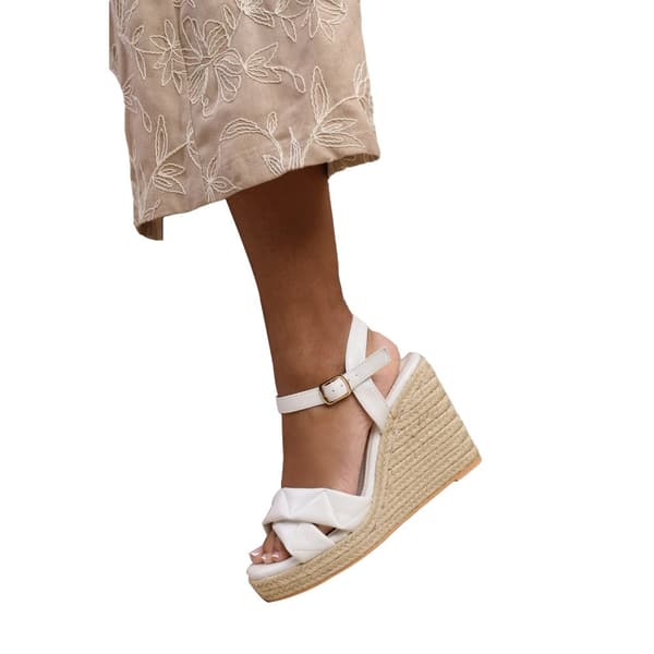 Where's That From Womens/Ladies Lima Padded Crossover Strap Wide Espadrilles White 7 UK Wide