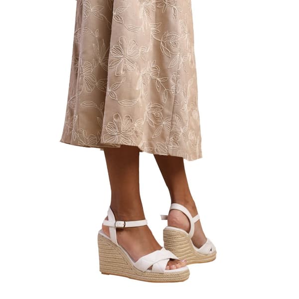 Where's That From Dam/Ladies Lima vadderade breda espadriller med korslagda remmar