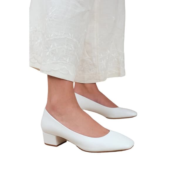 Where's That From Womens/Ladies Seattle Faux Leather Square Toe Low Block Heel Shoes