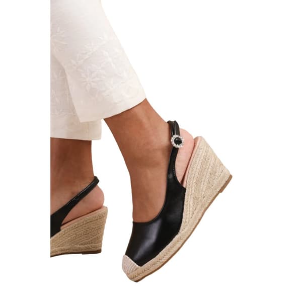 Where's That From Dam/Dotter Nevada Diamante PU Sling Back Wedge