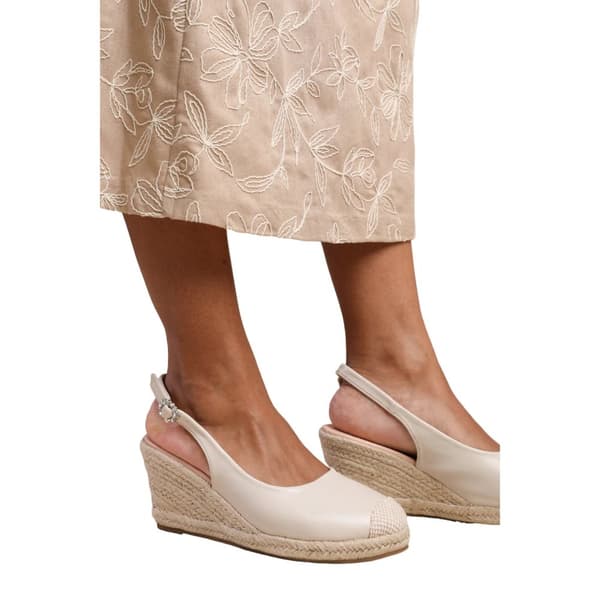 Where's That From Dam/Dotter Nevada Diamante PU Sling Back Wedge