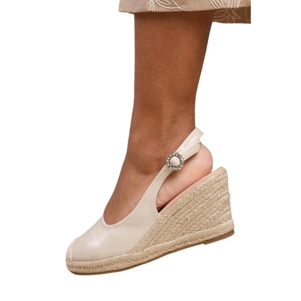 Where's That From Dam/Dotter Nevada Diamante PU Sling Back Wedge
