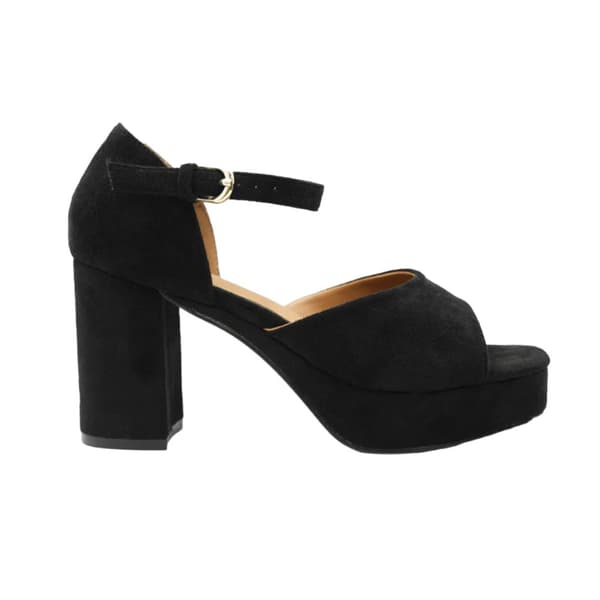 Where's That From Womens/Ladies Marin Buckle Suede Platform Block Heel High Heels