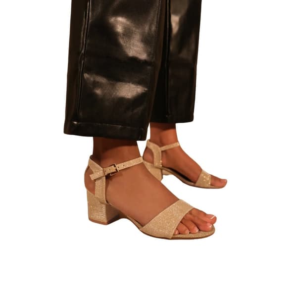 Where's That From Womens/Ladies Adrianna Glitter Open Toe Strappy Mid High Block Sandals