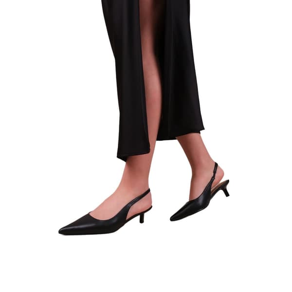 Where's That From Womens/Ladies New Pointed PU Sling Back Kitten Heel Court Shoes