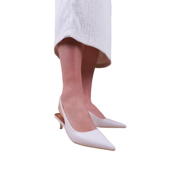 Where's That From Womens/Ladies New Pointed PU Sling Back Kitten Heel Court Shoes