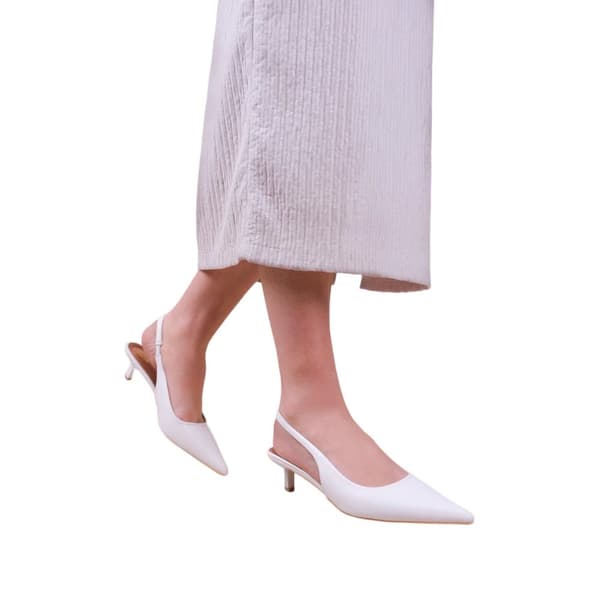 Where's That From Womens/Ladies New Pointed PU Sling Back Kitten Heel Court Shoes