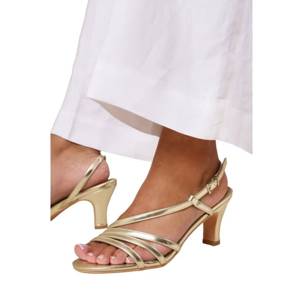 Where's That From Mykonos Multi Strap Sandaler med låg blockklack för dam och dam Gold 5 UK