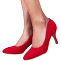 Miniatyrbillede 3 af 3: Where's That From Womens/Ladies Suede Pointed Mid High Heel Court Pumps